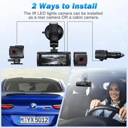 Front and Rear 4K Full HD Dash Cam with Built-In Wifi GPS & Super Night Vision