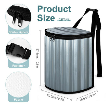Galvanized Steel Look Car Trash Can Bag – Waterproof Hanging Garbage Storage Organizer
