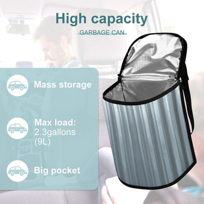 Galvanized Steel Look Car Trash Can Bag – Waterproof Hanging Garbage Storage Organizer