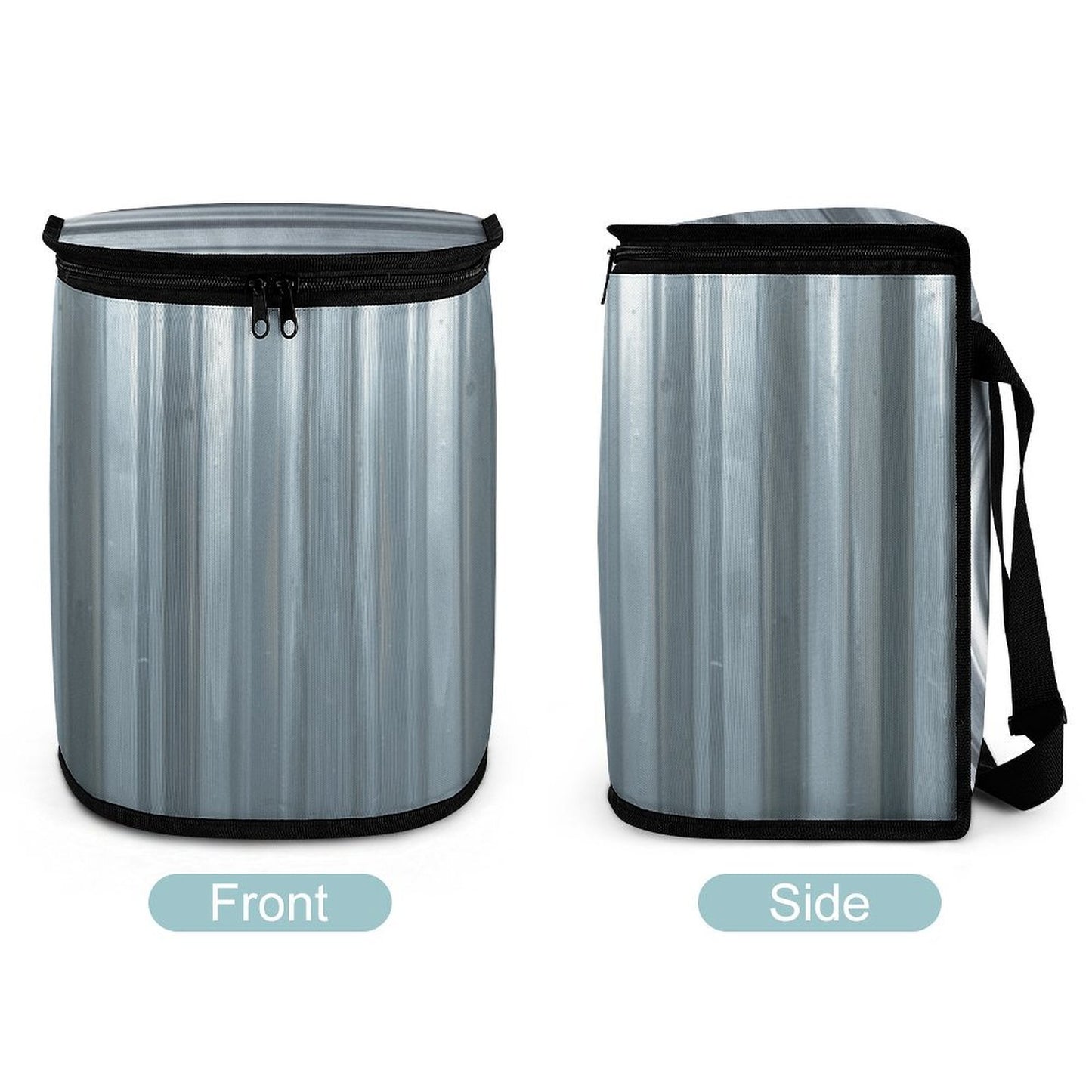 Galvanized Steel Look Car Trash Can Bag – Waterproof Hanging Garbage Storage Organizer