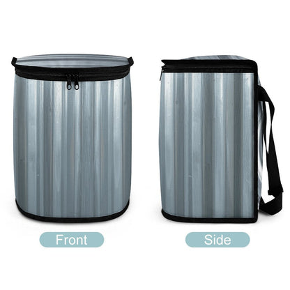 Galvanized Steel Look Car Trash Can Bag – Waterproof Hanging Garbage Storage Organizer