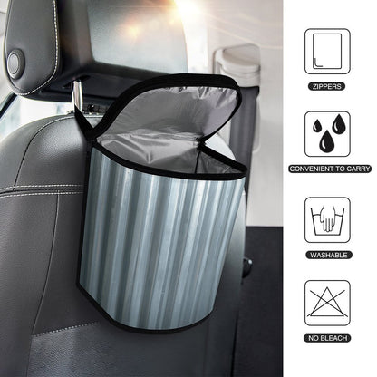 Galvanized Steel Look Car Trash Can Bag – Waterproof Hanging Garbage Storage Organizer
