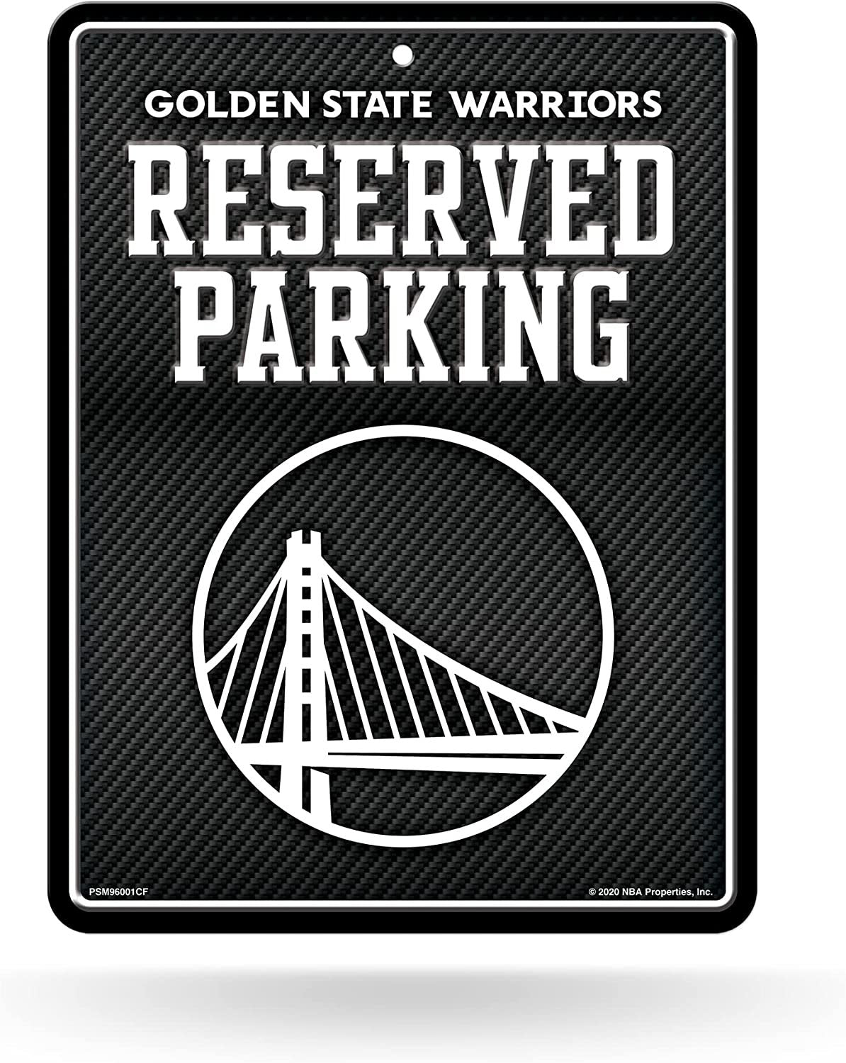 Golden State Warriors Metal Parking Novelty Wall Sign 8.5 x 11 Inch Carbon Fiber Design