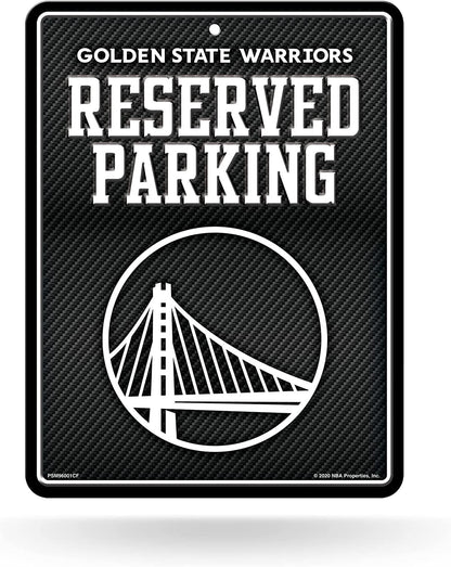 Golden State Warriors Metal Parking Novelty Wall Sign 8.5 x 11 Inch Carbon Fiber Design