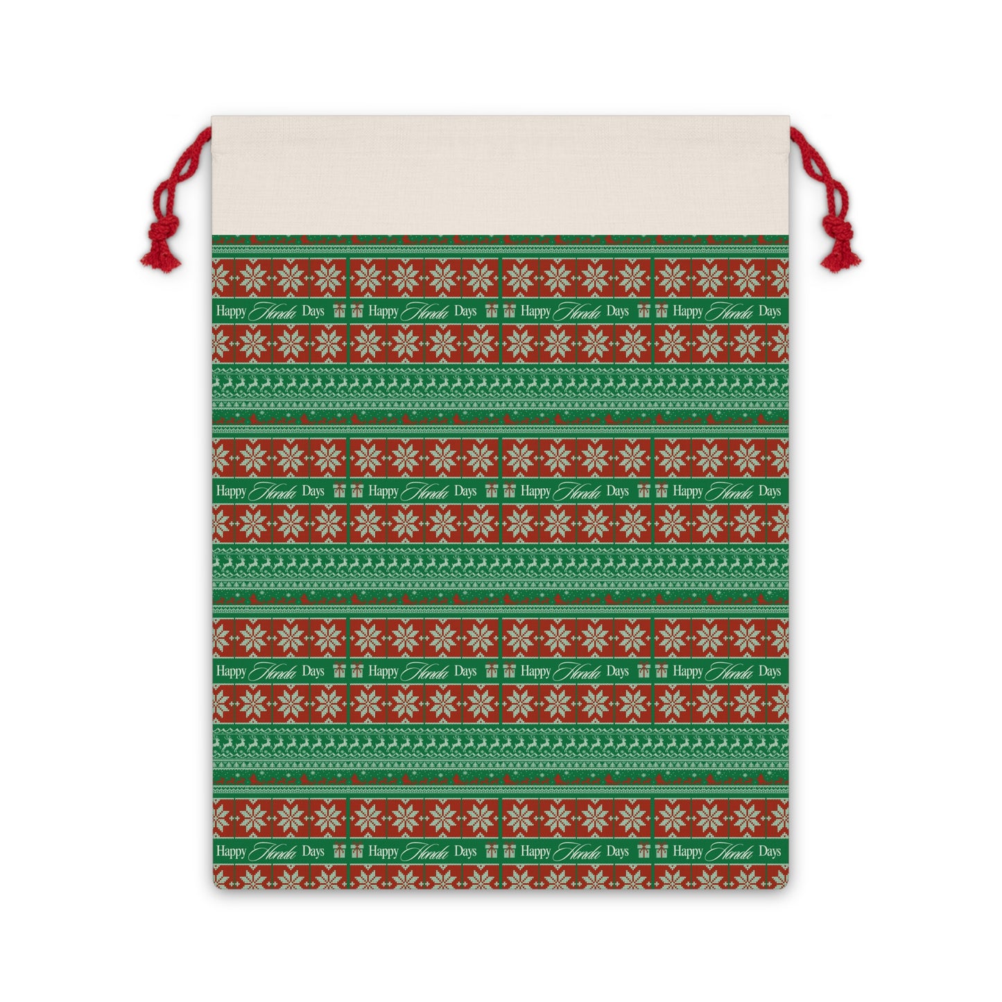 Happy Honda Days Gift Bag – Reusable Holiday Santa Sack & Custom Drawstring Bag