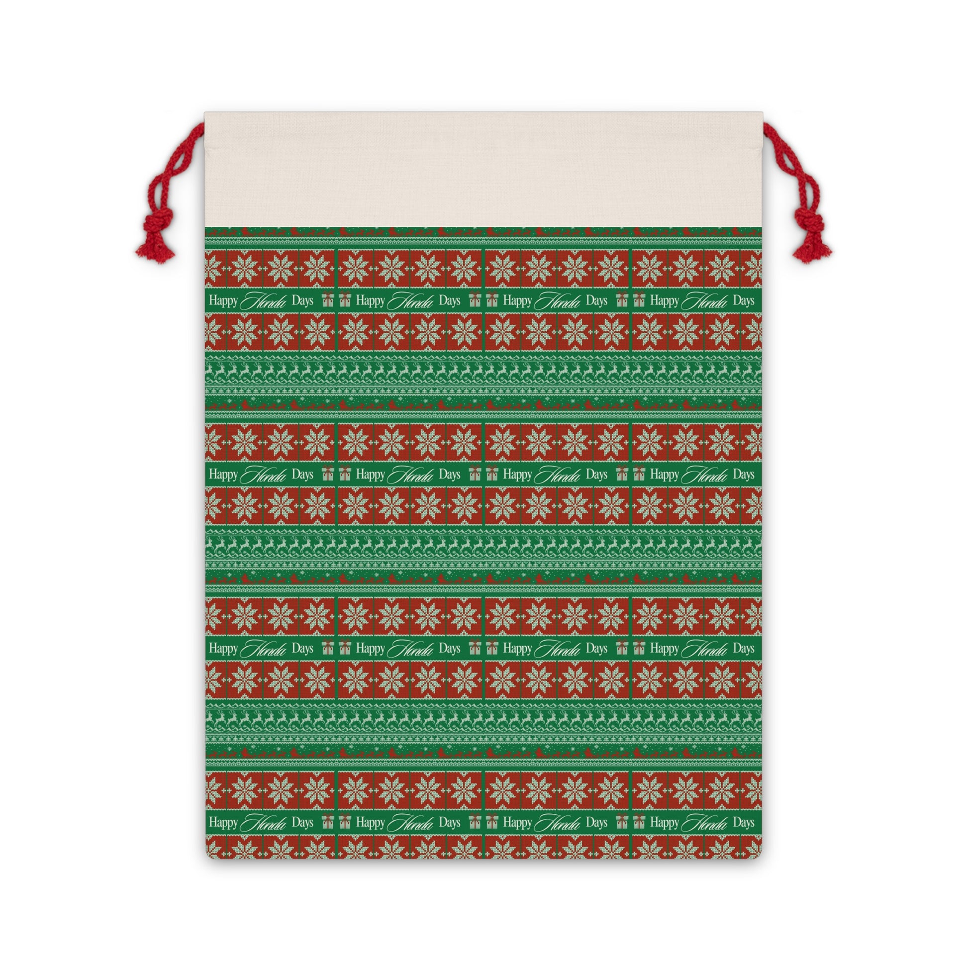 Happy Honda Days Gift Bag – Reusable Holiday Santa Sack & Custom Drawstring Bag