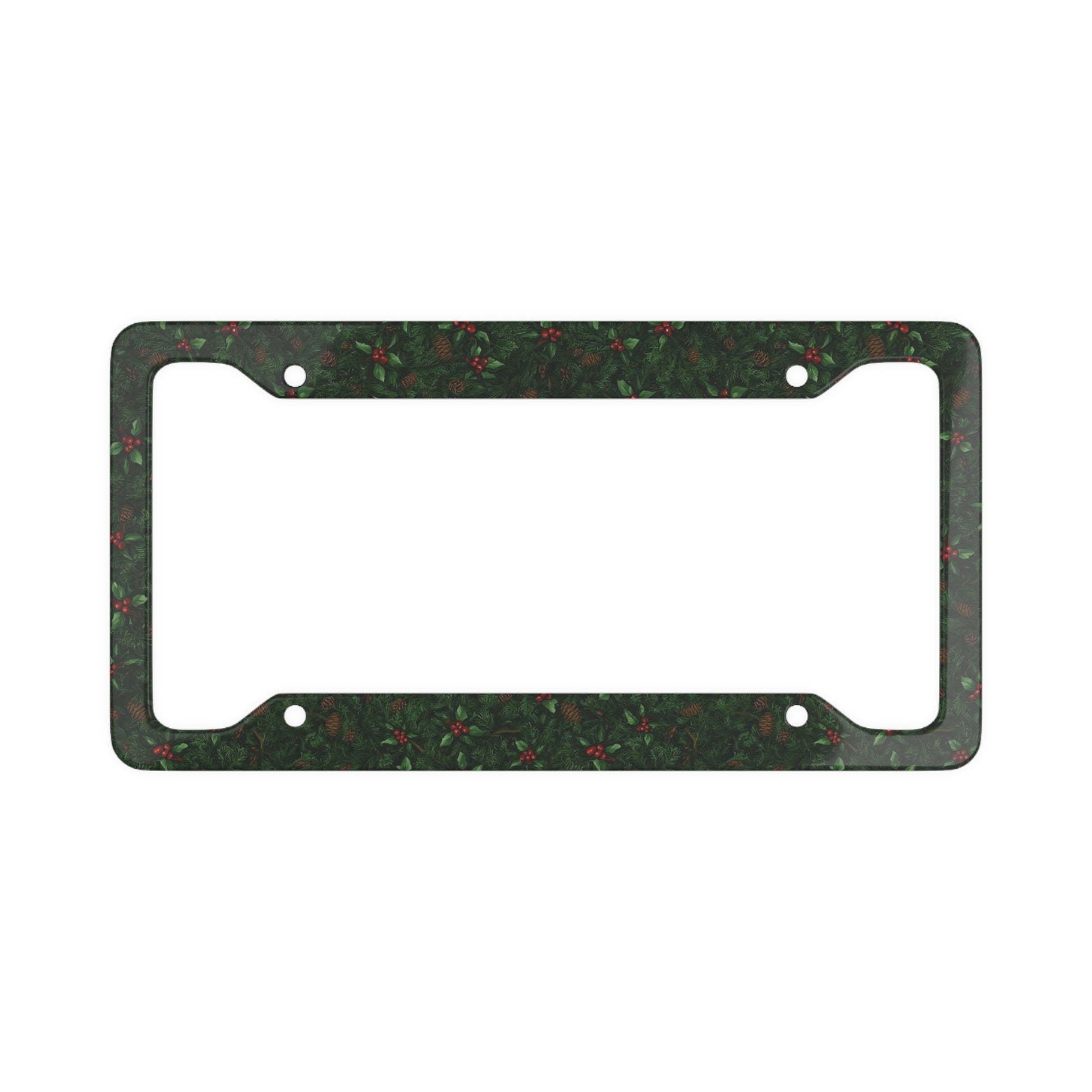 Holiday Wreath Series License Plate Frame – Green Edition