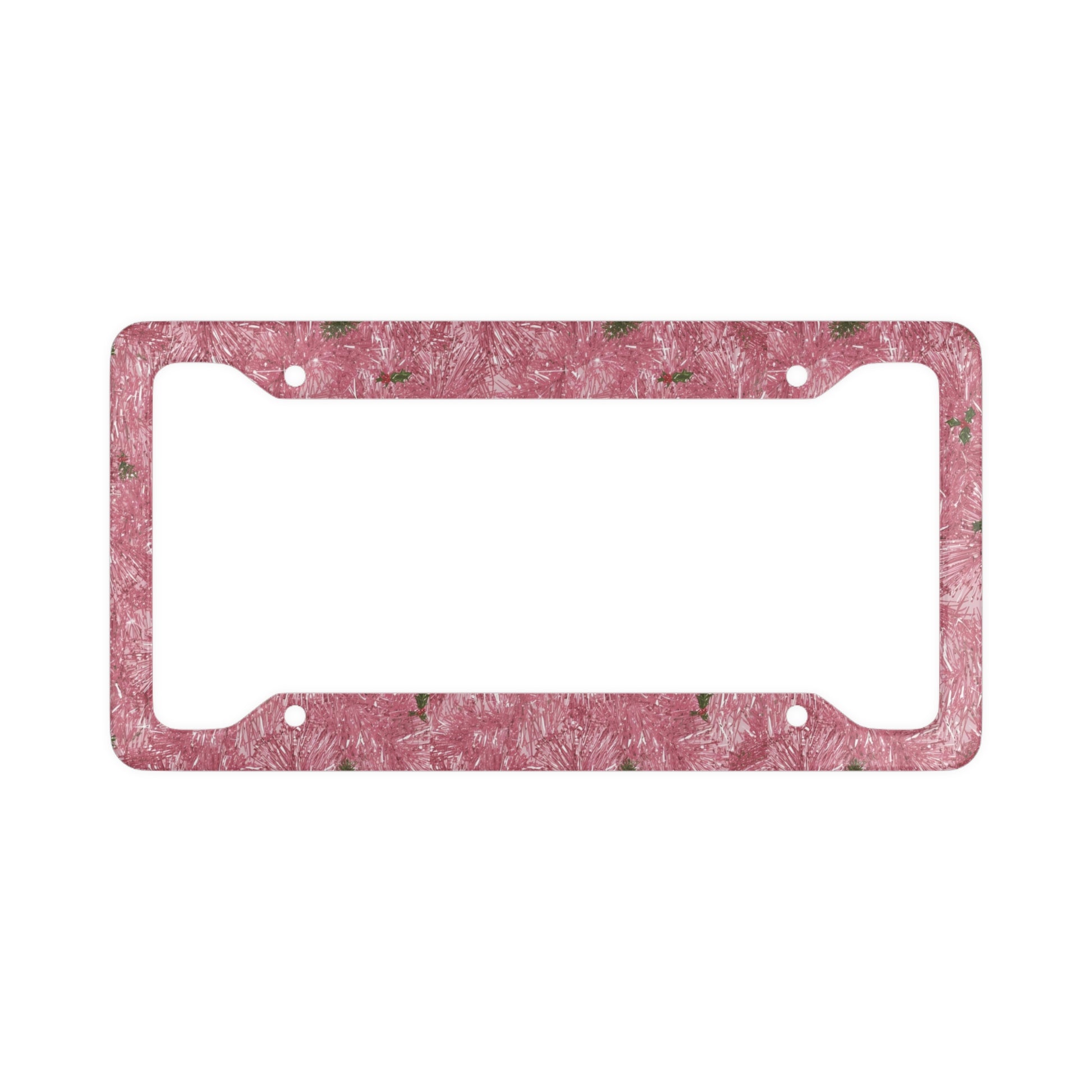 Holiday Wreath Series License Plate Frame – Pink Edition
