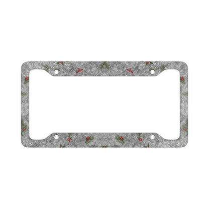 Holiday Wreath Series License Plate Frame – Silver Edition