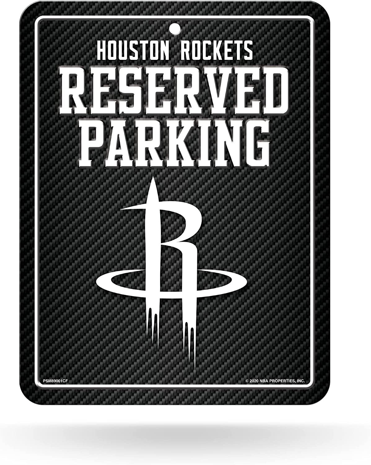 Houston Rockets Metal Parking Novelty Wall Sign 8.5 x 11 Inch Carbon Fiber Design