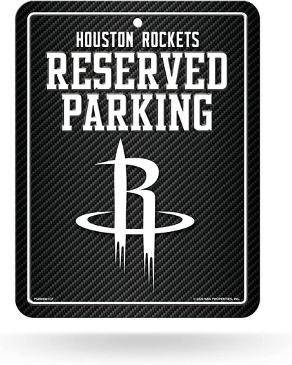 Houston Rockets Metal Parking Novelty Wall Sign 8.5 x 11 Inch Carbon Fiber Design