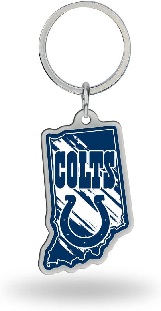 Indianapolis Colts Metal Keychain State Shaped