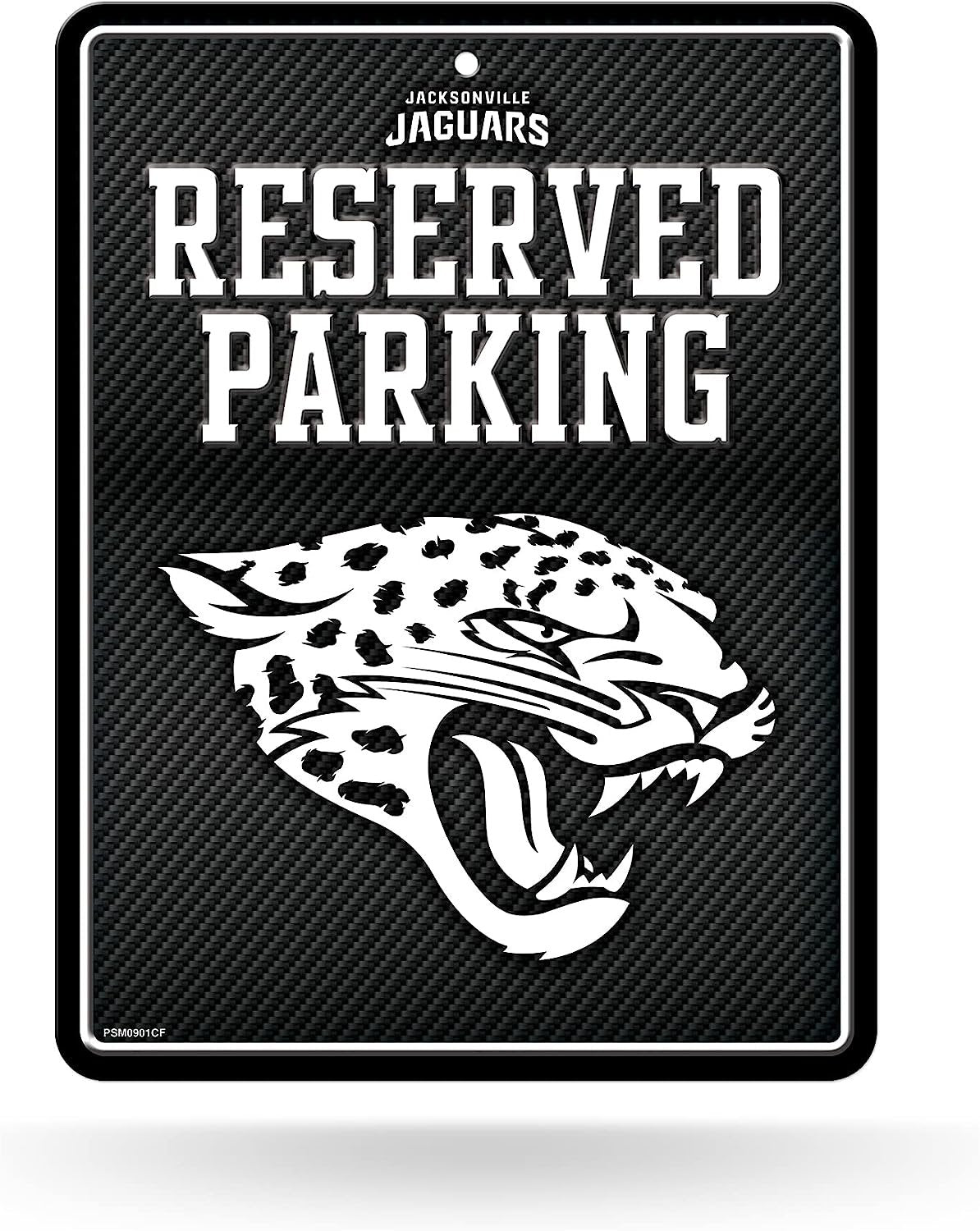 Jacksonville Jaguars Metal Parking Novelty Wall Sign 8.5 x 11 Inch Carbon Fiber Design