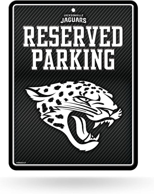 Jacksonville Jaguars Metal Parking Novelty Wall Sign 8.5 x 11 Inch Carbon Fiber Design