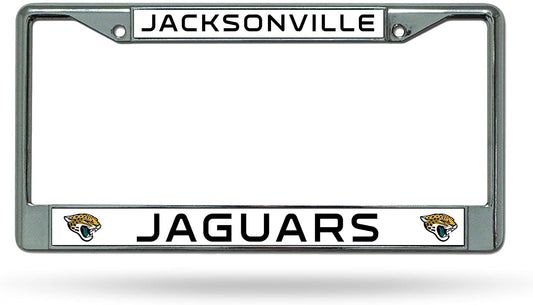 Jacksonville Jaguars Premium Metal License Plate Frame Chrome Tag Cover, 12x6 Inch