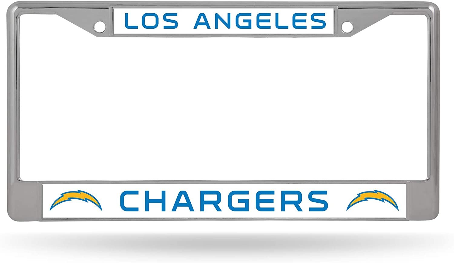 Los Angeles Chargers Chrome Metal License Plate Frame Tag Cover 12x6 Inch