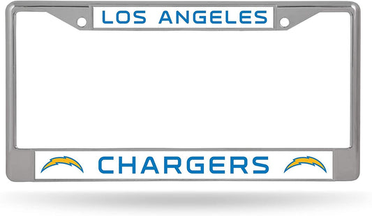 Los Angeles Chargers Chrome Metal License Plate Frame Tag Cover 12x6 Inch