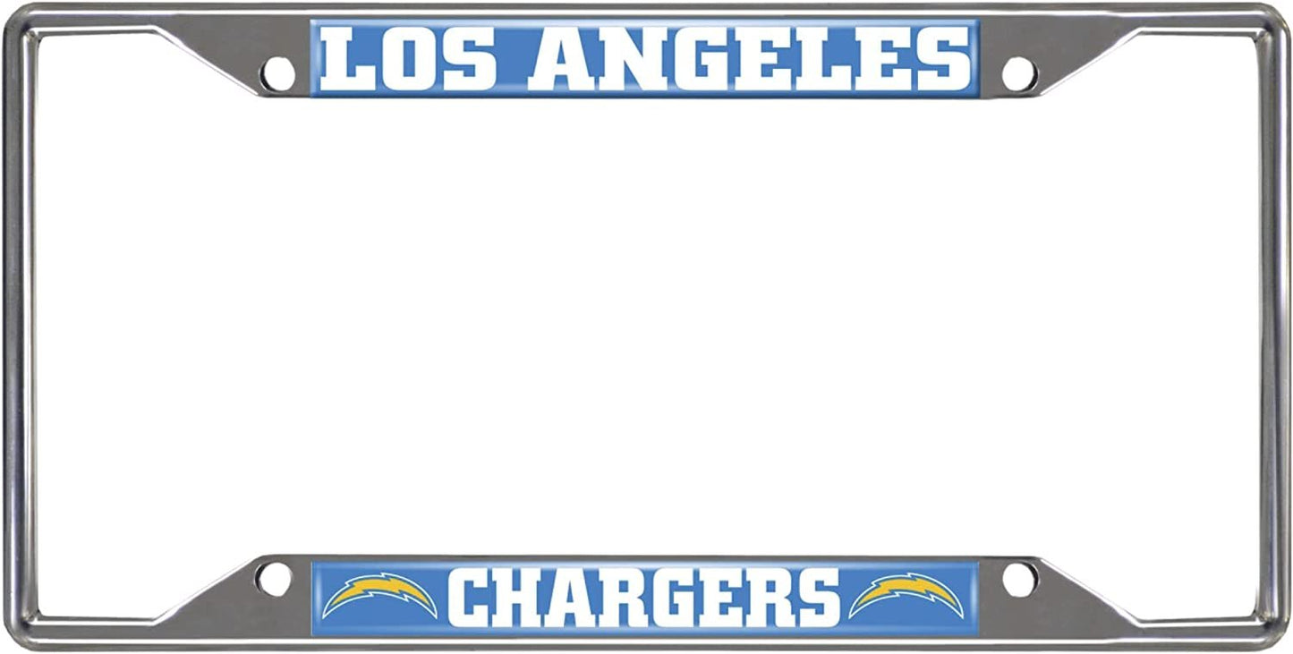 Los Angeles Chargers Metal License Plate Frame Chrome Tag Cover 6x12 Inch