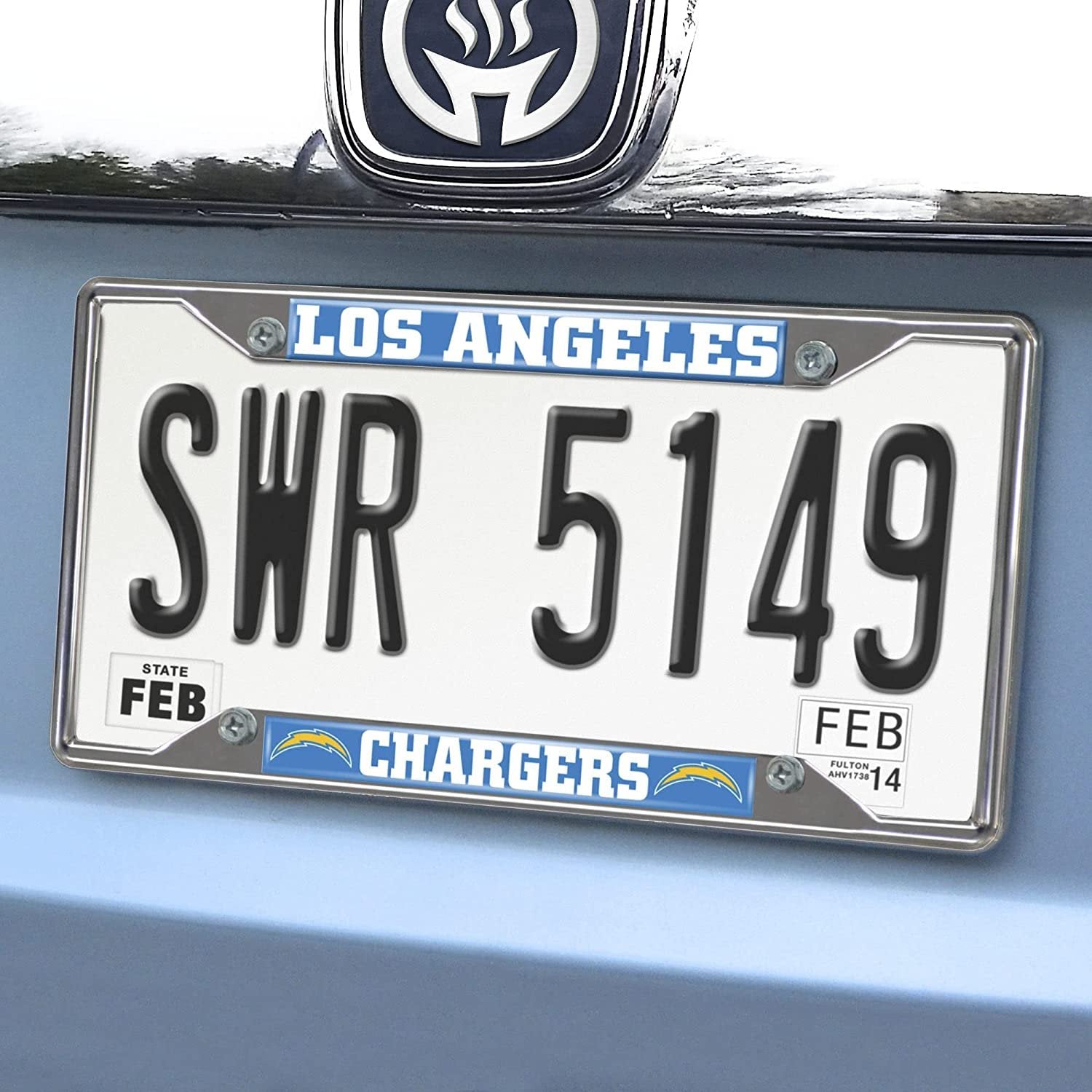 Los Angeles Chargers Metal License Plate Frame Chrome Tag Cover 6x12 Inch