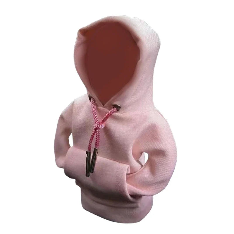 Pink hoodie with a hood on a white background