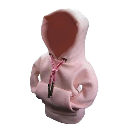 Pink hoodie with a hood on a white background