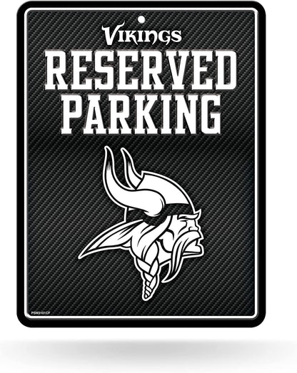 Minnesota Vikings Metal Parking Novelty Wall Sign 8.5 x 11 Inch Carbon Fiber Design