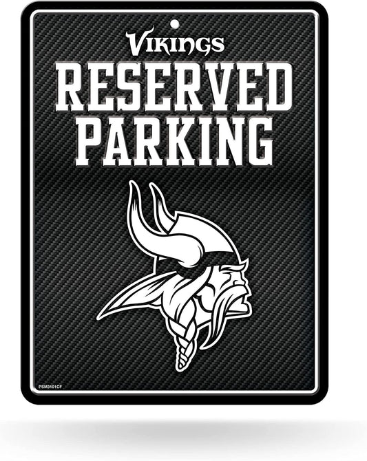 Minnesota Vikings Metal Parking Novelty Wall Sign 8.5 x 11 Inch Carbon Fiber Design