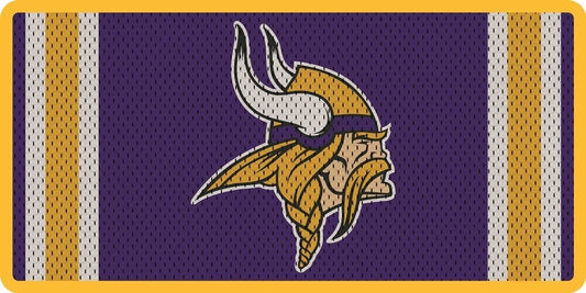 Minnesota Vikings Premium Laser Cut Tag License Plate, Jersey Design, Mirrored Acrylic Inlaid, 6x12 Inch