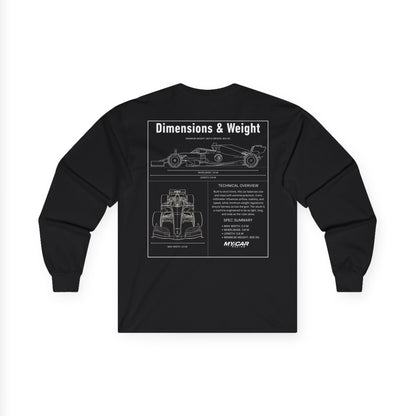My Car Racing Blueprint – Dimensions & Weight Edition | Unisex Ultra Cotton Long Sleeve Tee