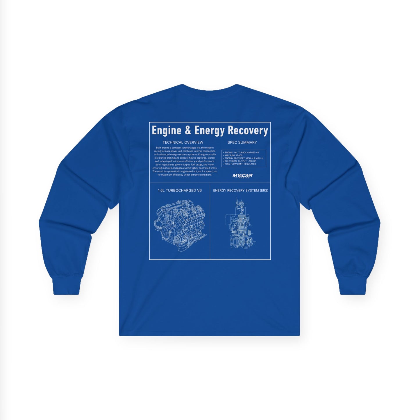My Car Racing Blueprint – Engine and Energy Recovery Edition | Unisex Ultra Cotton Long Sleeve Tee