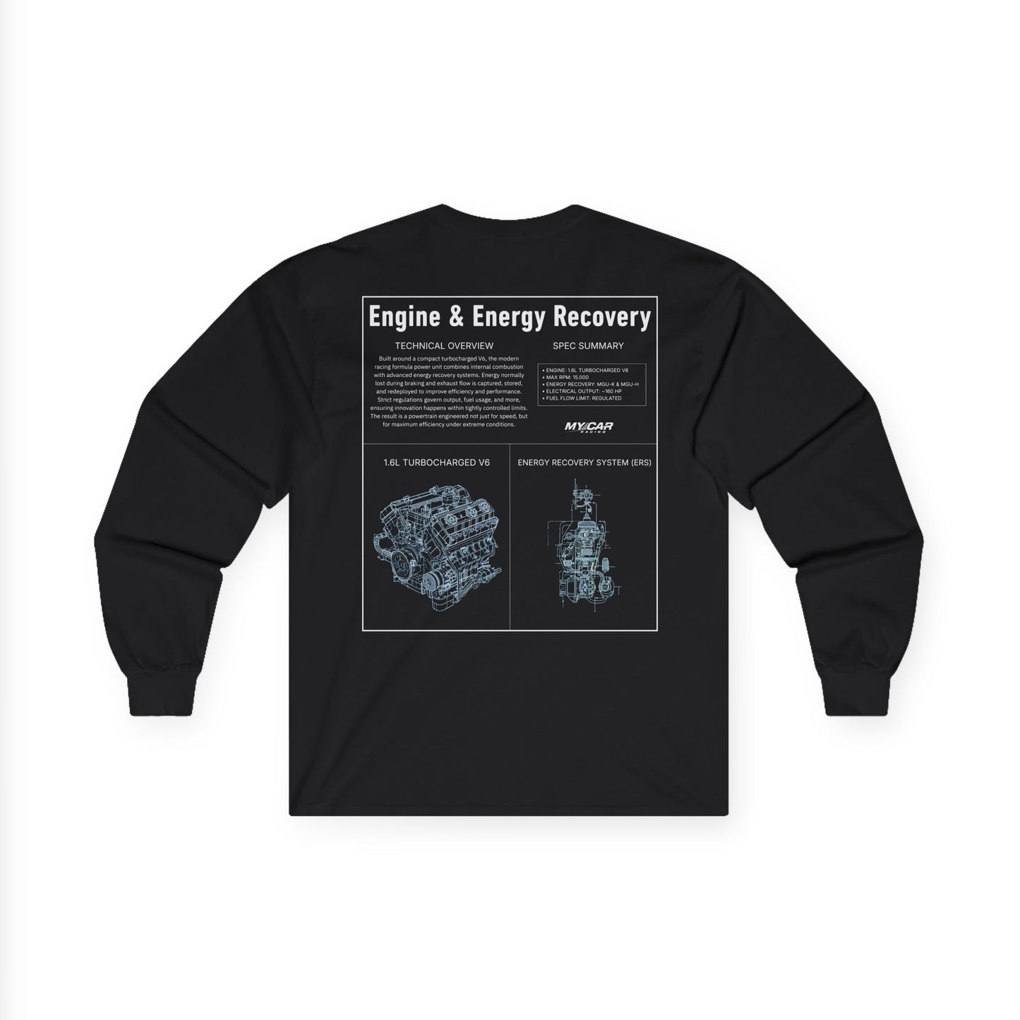 My Car Racing Blueprint – Engine and Energy Recovery Edition | Unisex Ultra Cotton Long Sleeve Tee