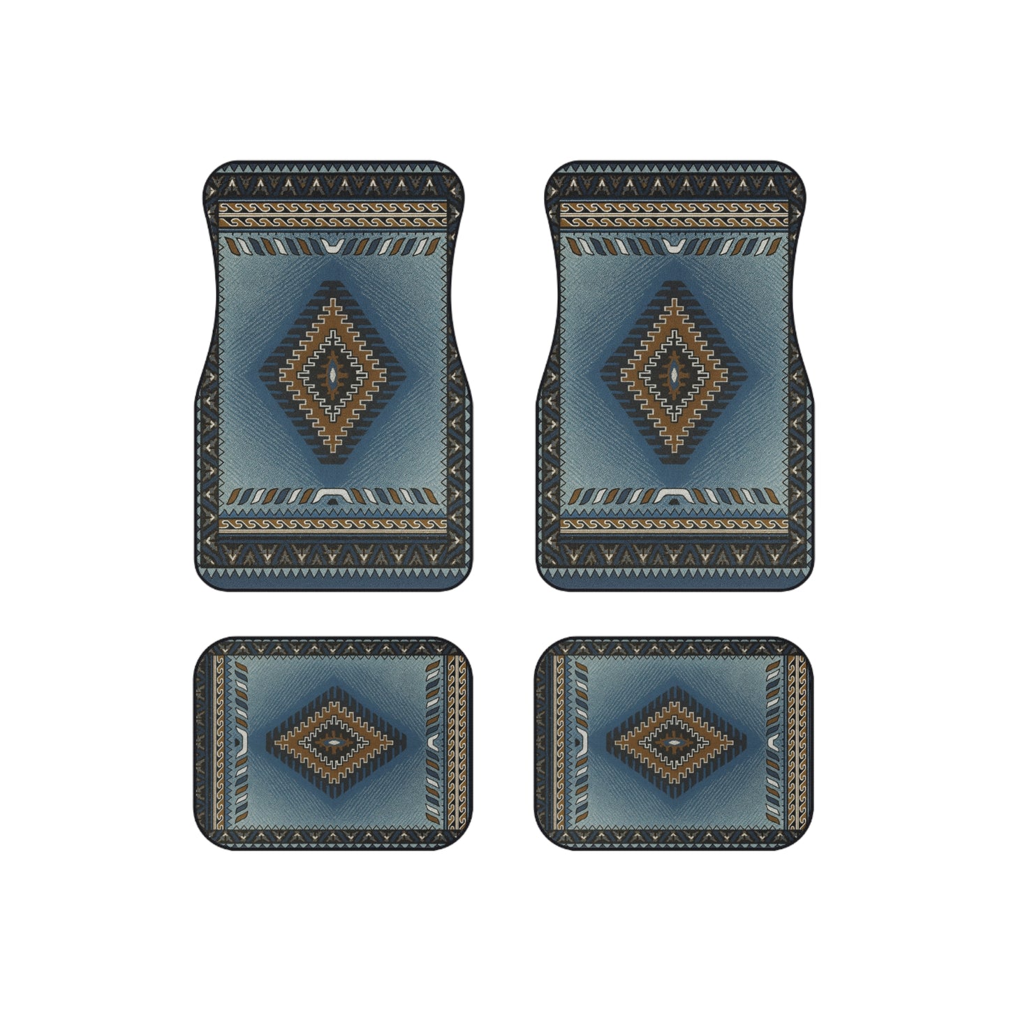 My Car Stuff 'Blue Wave' Native Custom Design Car Mats (4x Front & Rear)