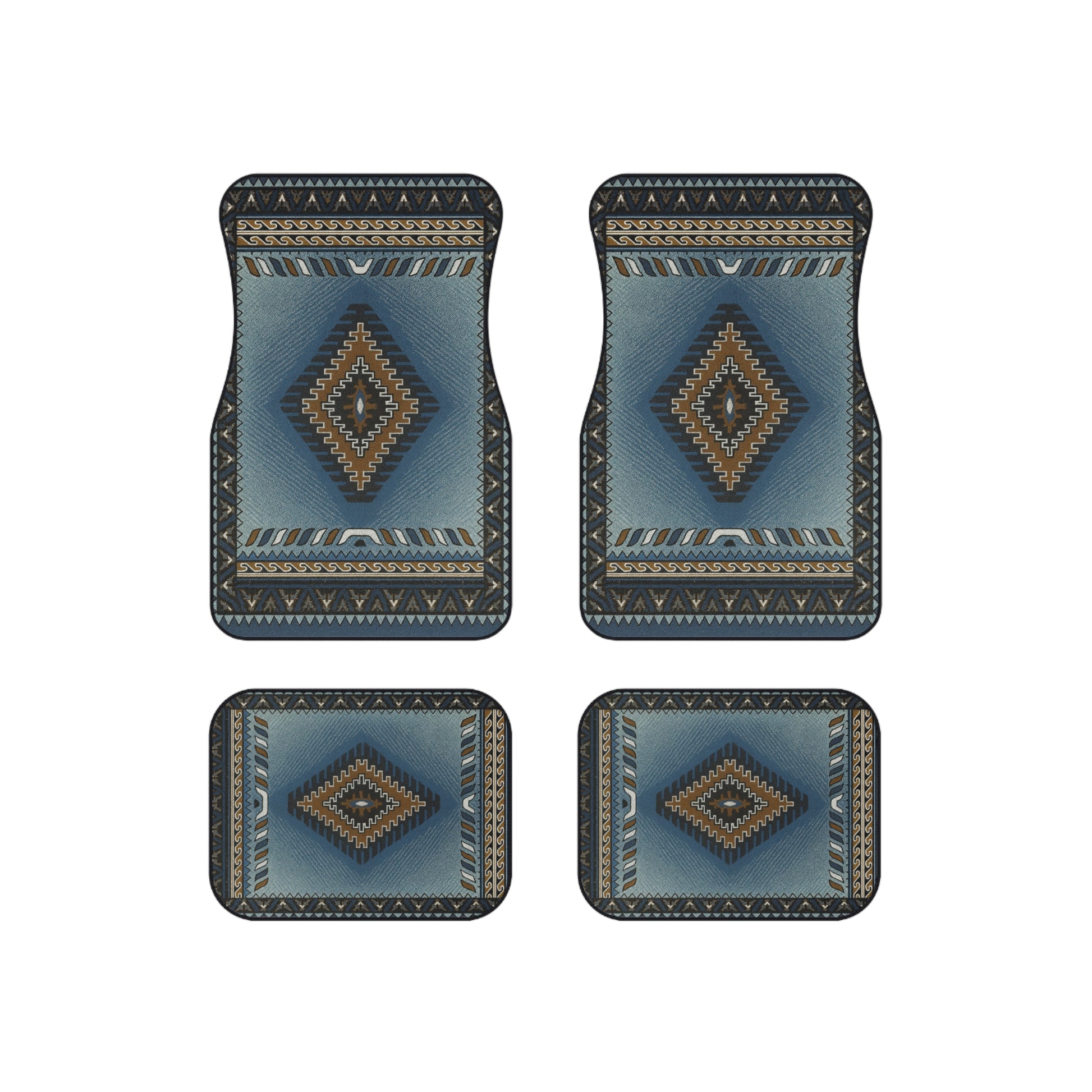 My Car Stuff 'Blue Wave' Native Custom Design Car Mats (4x Front & Rear)