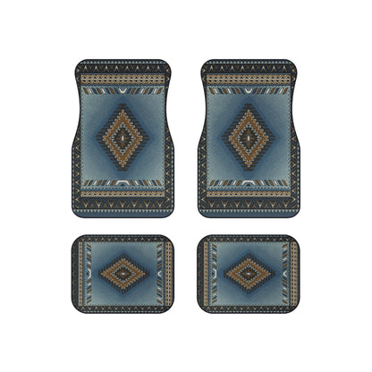 My Car Stuff 'Blue Wave' Native Custom Design Car Mats (4x Front & Rear)