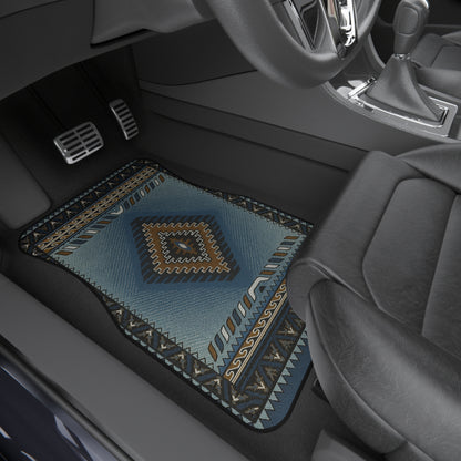 My Car Stuff 'Blue Wave' Native Custom Design Car Mats (4x Front & Rear)