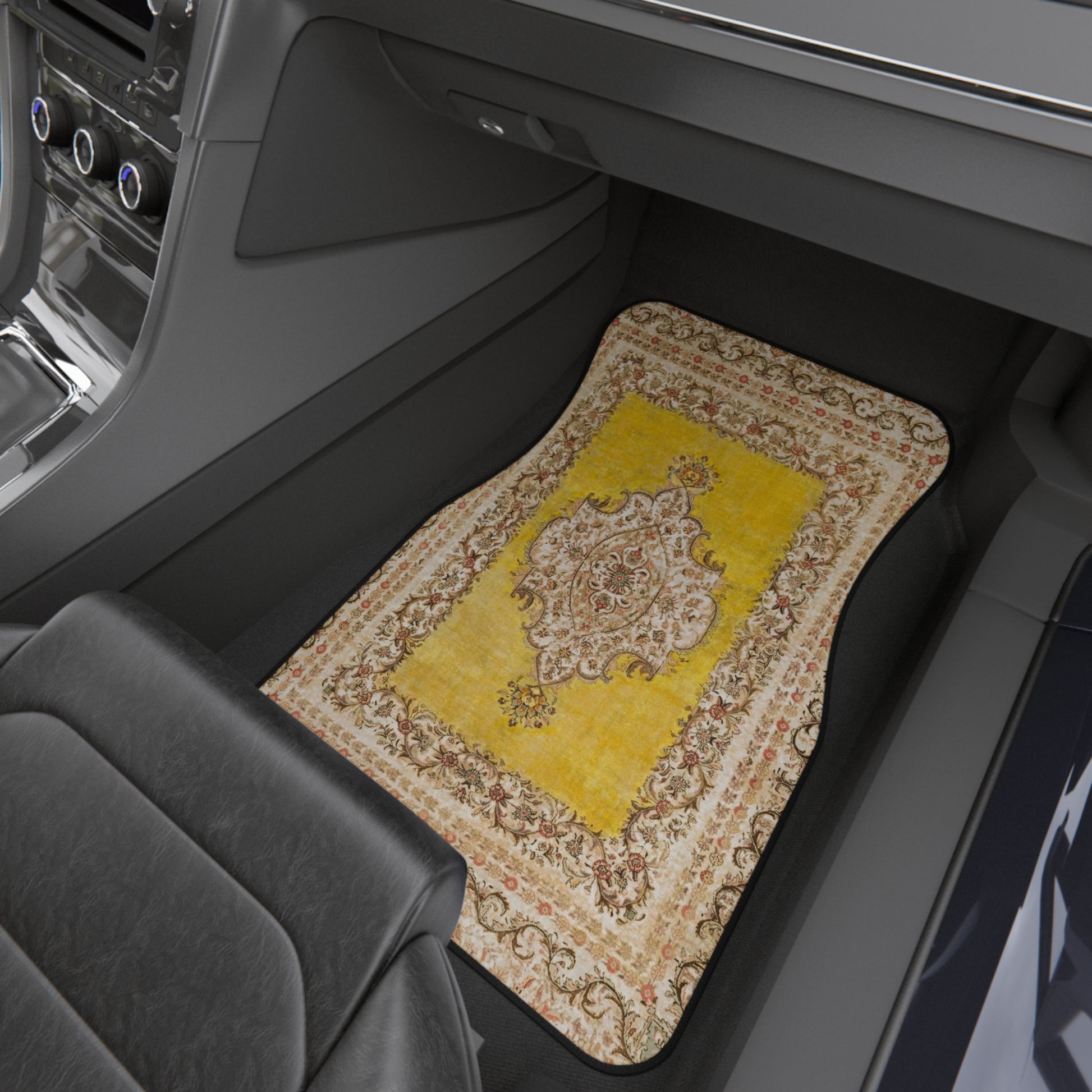 My Car Stuff 'Gold Oriental Rug' Custom Design Car Mats (4x Front & Rear)