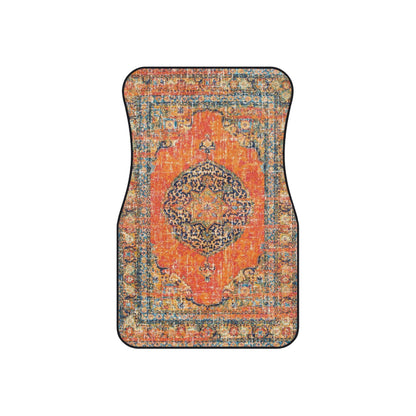 My Car Stuff 'Orange Oriental Rug' Custom Design Car Mats (4x Front & Rear)