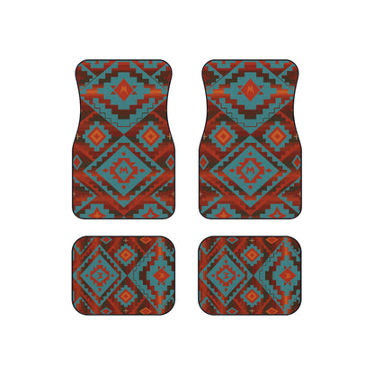 My Car Stuff 'Turquoise Canyon' Native Custom Design Car Mats (4x Front & Rear)