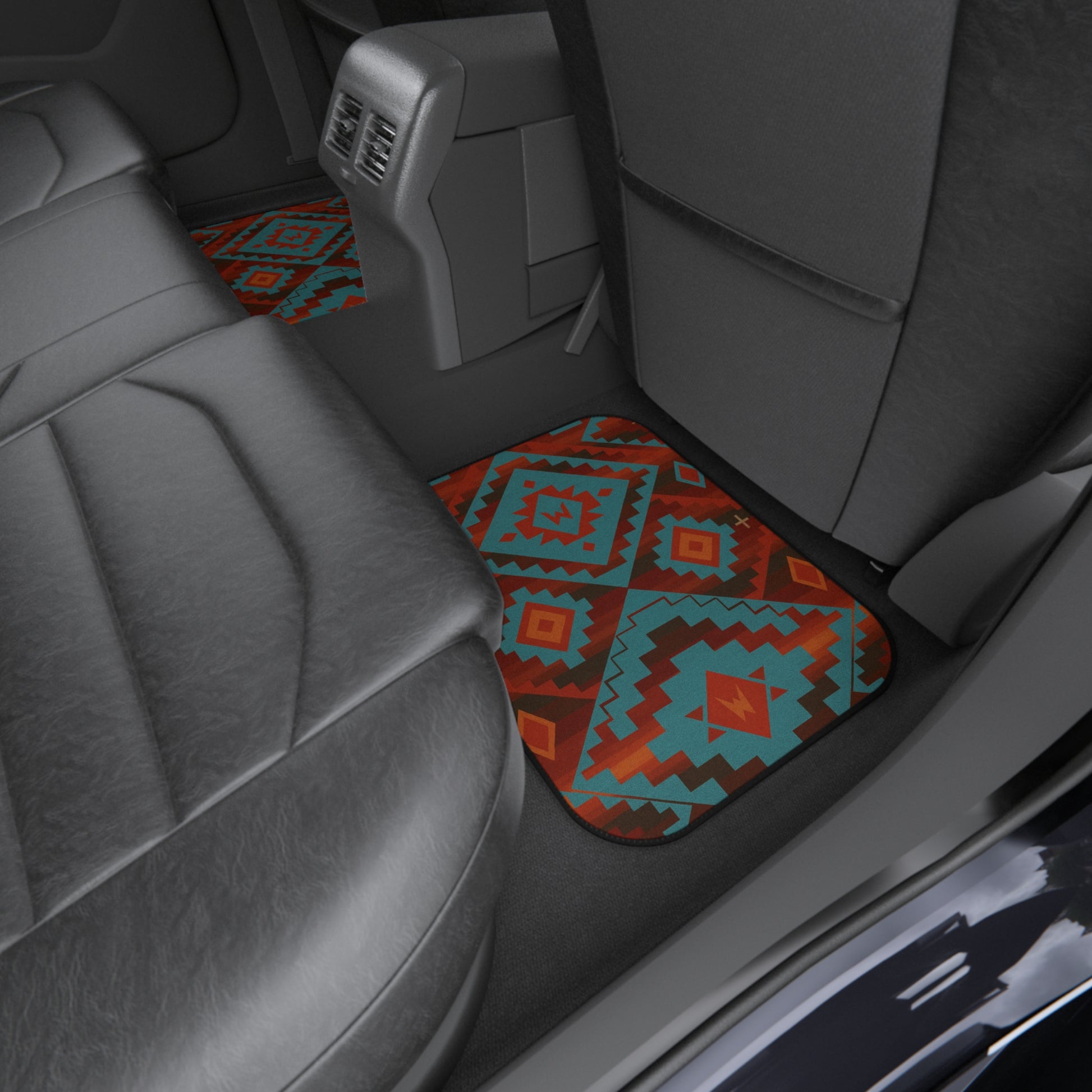 My Car Stuff 'Turquoise Canyon' Native Custom Design Car Mats (4x Front & Rear)