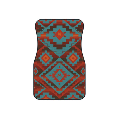 My Car Stuff 'Turquoise Canyon' Native Custom Design Car Mats (4x Front & Rear)