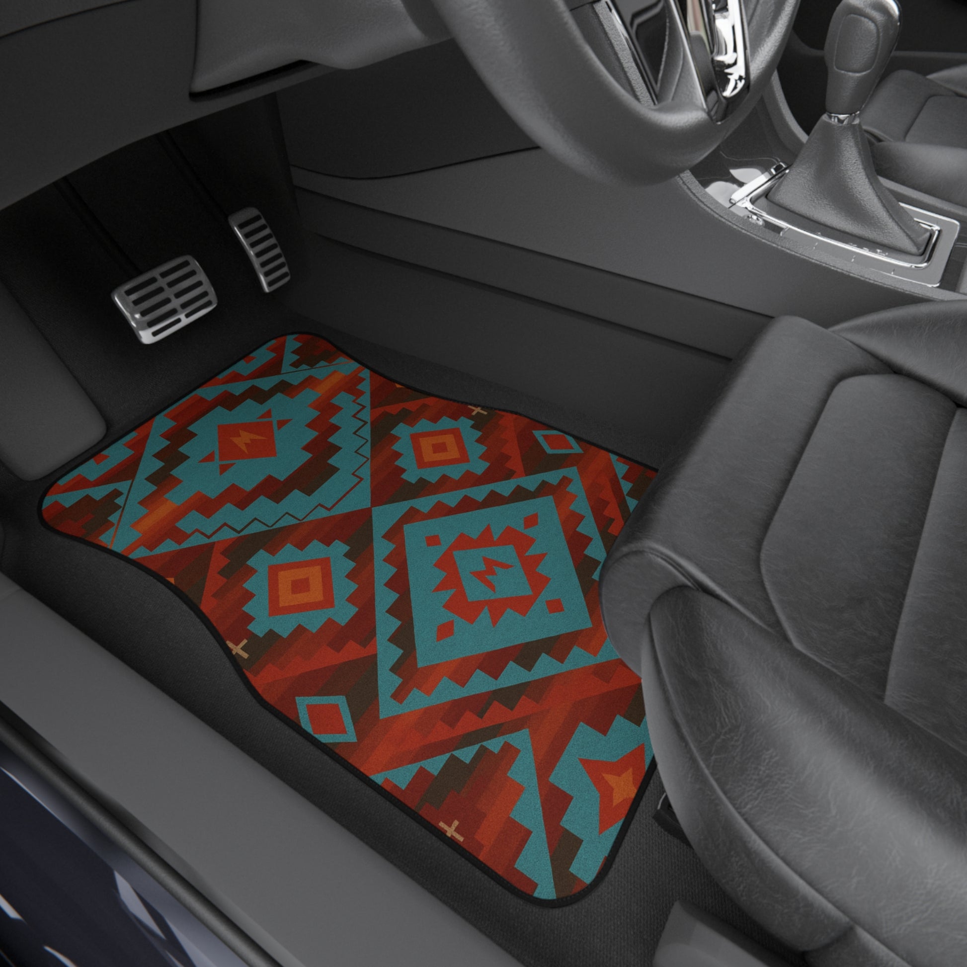 My Car Stuff 'Turquoise Canyon' Native Custom Design Car Mats (4x Front & Rear)