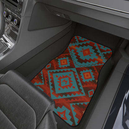 My Car Stuff 'Turquoise Canyon' Native Custom Design Car Mats (4x Front & Rear)