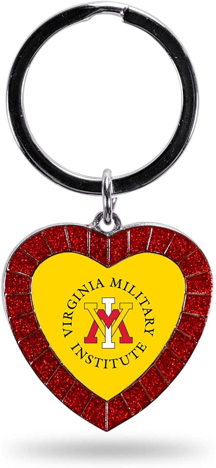 NCAA Virginia Military Institute Keydets NCAA Rhinestone Heart Colored Keychain, Red, 3-inches in length