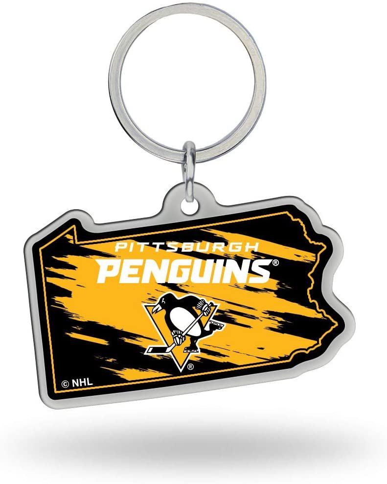 NHL Pittsburgh Penguins State Shape Keychain
