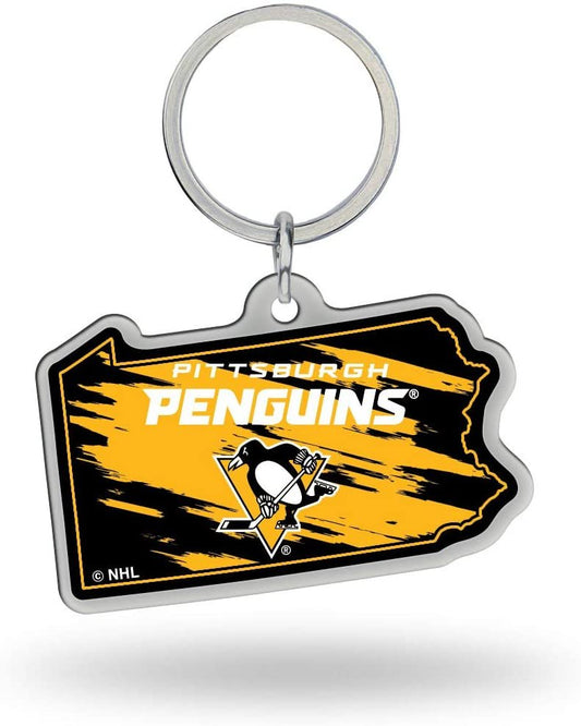 NHL Pittsburgh Penguins State Shape Keychain