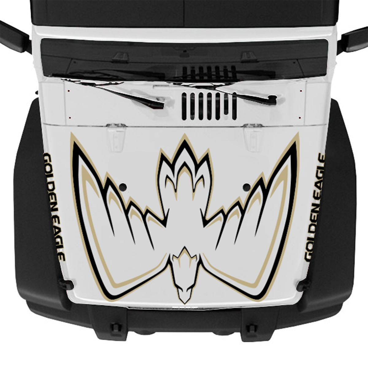 New Golden Eagle Graphics Set – Updated Hood Decal & Jeep Name Kit | Premium 3M Vinyl | Classic Golden Eagle Style