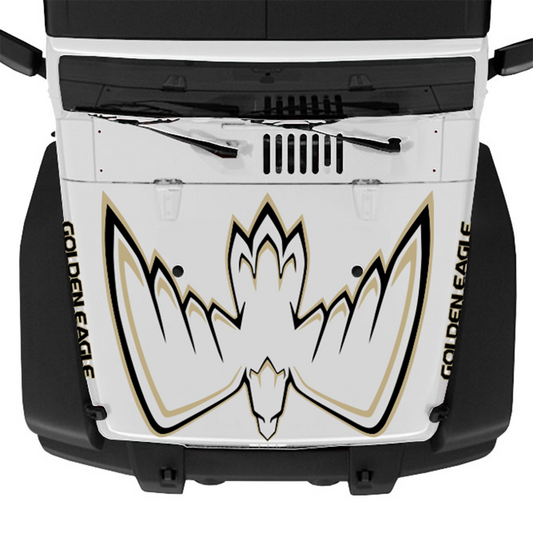 New Golden Eagle Graphics Set – Updated Hood Decal & Jeep Name Kit | Premium 3M Vinyl | Classic Golden Eagle Style