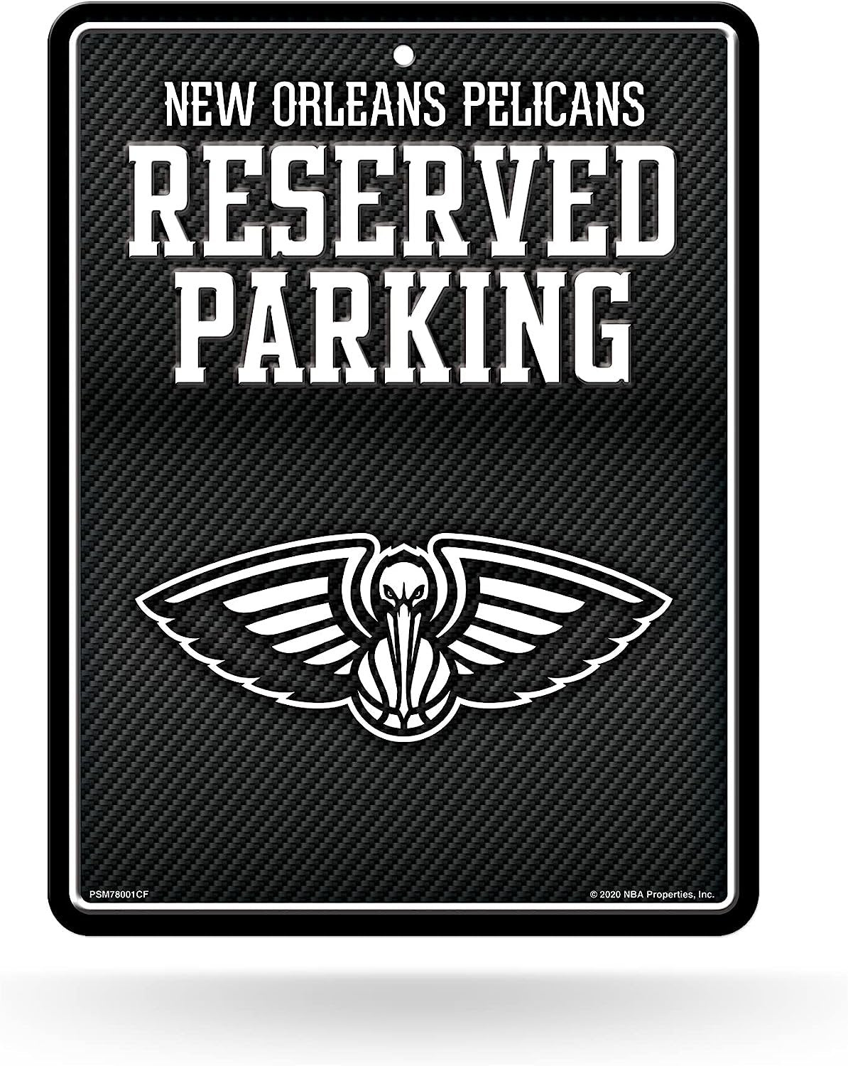 New Orleans Pelicans Metal Parking Novelty Wall Sign 8.5 x 11 Inch Carbon Fiber Design