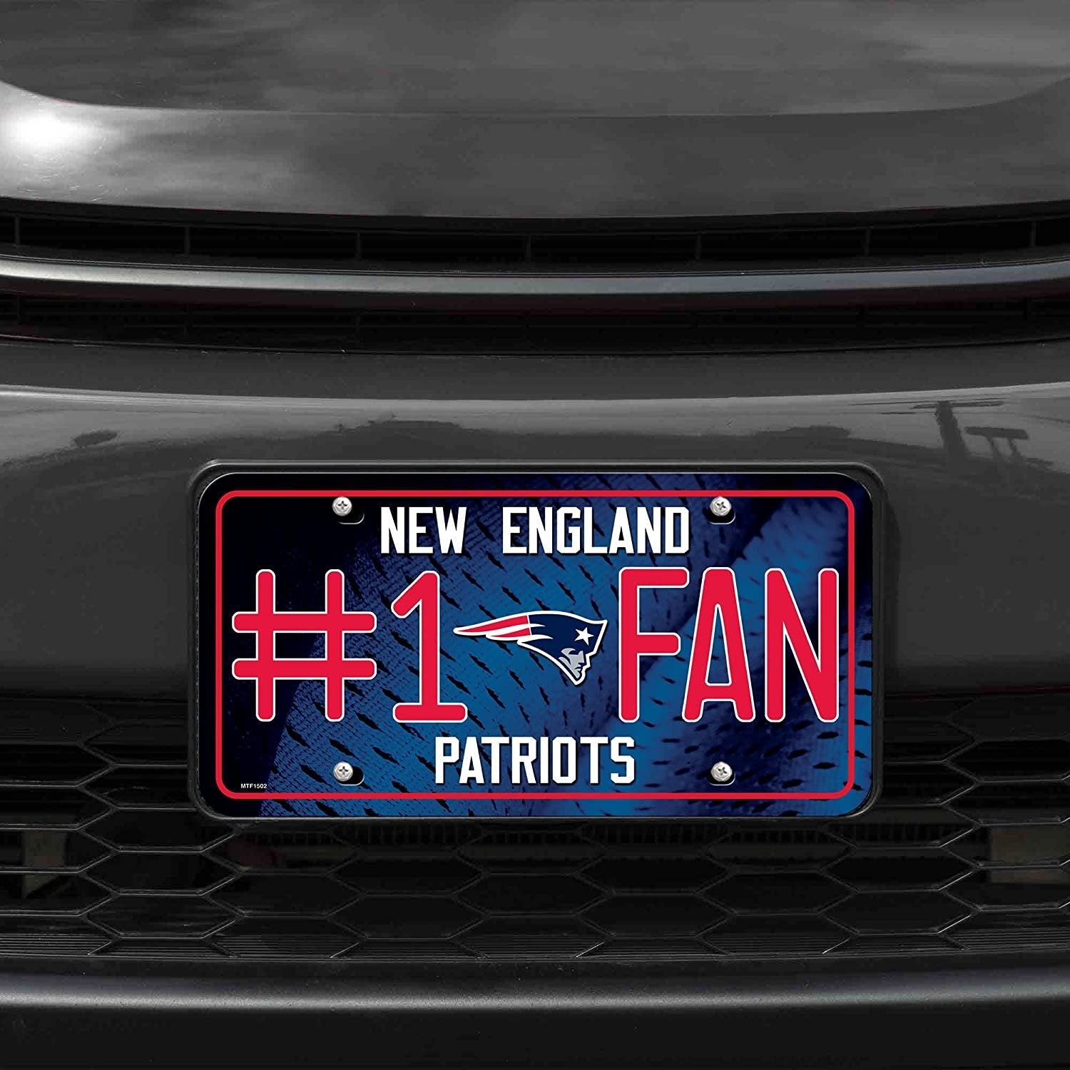 New England Patriots #1 Fan Metal Tag License Plate Novelty 12x6 Inch