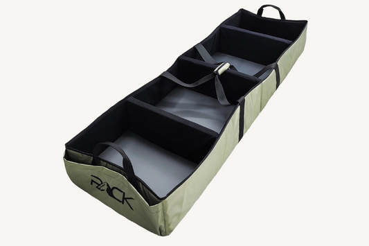 Nokhu PACK Bin – Modular Vehicle Storage Bin with Adjustable Dividers | Fits Under PACK Rack | Forest Green